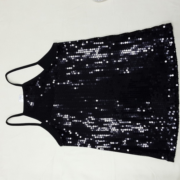 Charlotte Russe Woman"s Black Sequined Tank Top Size Medium - Picture 2 of 6